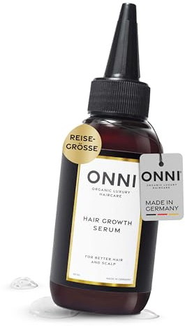 ONNI Sérum de croissance biologique pour cheveux 100 ml - Sans silicone, sulfates, parabènes - Soin des cheveux pour plus de croissance des cheveux, contre les démangeaisons du cuir chevelu - Fabriqué