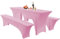 Elastische Hussen Für Bierzeltgarnitur Biertischhussen Bierbank-Auflage & Tischdecke 50 cm Oder 70 cm Tischbreite, 3 TLG Set Stretch Hussen Für Festzeltgarnituren Bierbank (50cm,Pink)