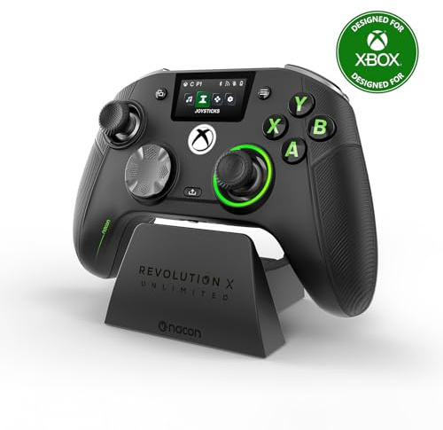 NACON Revolution X Unlimited Advanced Precision Controller Officially Licensed for Xbox Series X | S, Xbox One, Windows 10/11 PC & Android - Wired and Wireless - Charging Station
