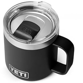 YETI Rambler 10 oz (295 ml) Stackable Mug with Durasip Ceramic Lining, Stainless Steel Vacuum Insulated Coffee Cup with Removable Magslider Lid, Black