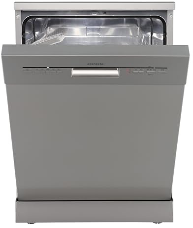 Respekta Bena Unterbau-Geschirrspüler, 60 cm/Freistehend / 5 Programme/Startzeitvorwahl/Automatische Türöffnung / 2 Sprühebenen / 49 dB/Energieeffizienzklasse D/Silver / GSPS60SI-12