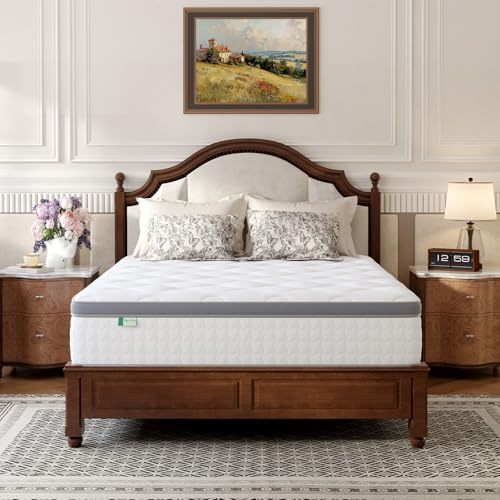 Novilla 25cm Medium Firm Hybrid Mattress -4FT6 Double (135x190cm) | UK Pocket Sprung & Foam for Support & Comfort, Soft-Touch Cover, Mattress in a Box