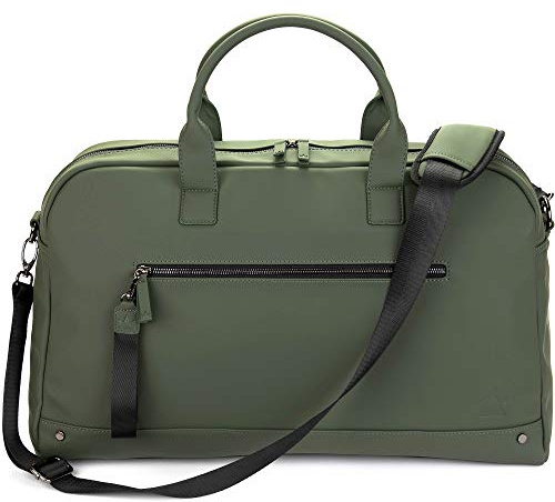 The Friendly Swede Weekender Reisetasche für Damen und Herren - Hochwertige Duffle Bag Reisetasche Handgepäck Tasche - VRETA Travel Bag - 35L, Veganes PU (Grün Matt)
