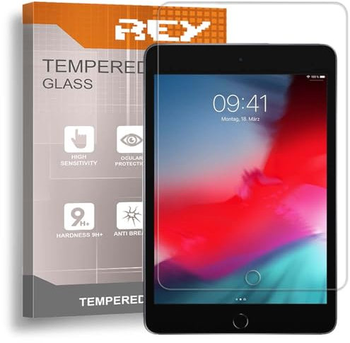 REY 2X Protector de Pantalla para iPad Mini 5, 4, 3, 2, 1, Cristal Vidrio Templado Premium, Táblet