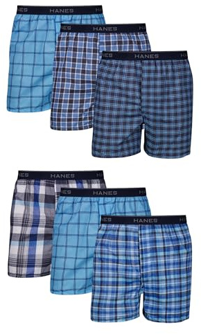 Hanes Men Hanes Men's Tagless Boxers with Exposed Waistband, Assorted Multi-Packs and Colors