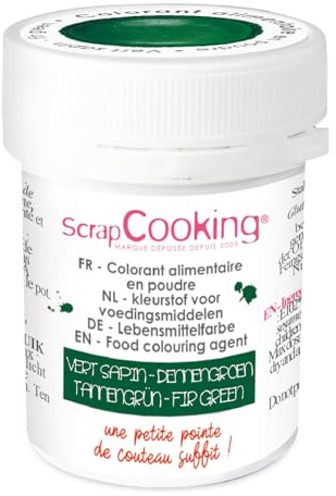 ScrapCooking - Colorant Artificiel en Poudre Vert Sapin 5g - Ingrédient Pâtisserie Professionnel pour Gâteaux, Crèmes, Entremets, Macarons, Biscuits - Fabriqué en France - 4048
