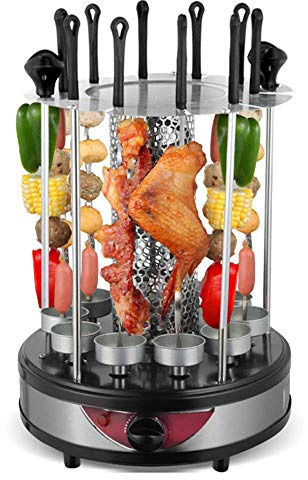 Griglia elettrica Verticale Senza Fumo Home Stufa per Barbecue Rotante Automatica Spiedo Senza Fumo con Coppa dell'olio incorporata per la casa Viaggi all'aperto Escursionismo Campeggio