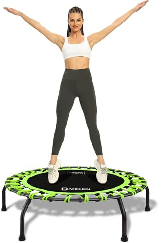 DARCHEN 350lbs Rebounder Mini Trampoline for Adult, Indoor Small Trampoline for Exercise Workout Fitness, Upgrade Design Bungee Trampoline for Safer Quieter Bounce [40 Inches]