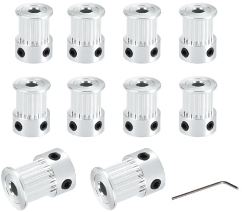 BZ 3D GT2 Pulley 20 Teeth 5mm Bore 10mm Width 20T Timing Pulley Wheel 5mm Bore for Voron 2.4 for 3D Printer 9mm/10mm Width GT2 Timing Belt.(10 pcs)