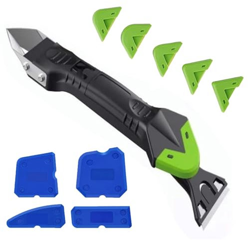 Kit Rimozione Silicone 4 in 1 con 5 Pads Intercambiabili - Raschietto Professionale per Sigillanti da Cucina, Bagno e Finestre