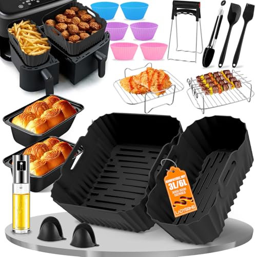 Accessoires Airfryer pour Philips Airfryer Dual Basket 3000 Series - Air Fryer Accessories Comprend un moule en silicone, une grille, des moules à pain, des pinces de cuisine, un spray d'huile, etc