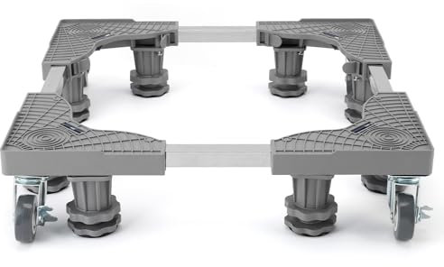 MEKOTRIN Washing Machine Stand with 4 Locking Wheels & 8 Strong Feet, Movable Height Adjustable Base for Home Appliance Refrigerator Dryer Freezer