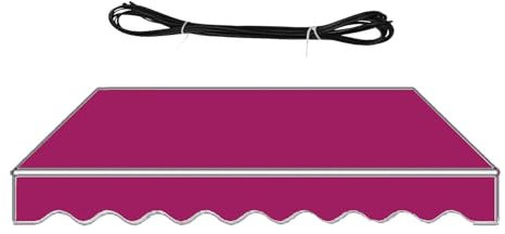 Tela di ricambio retrattile per tenda da patio, 100% poliestere, per casa e commerciale, tessuto con protezione UV, per porte, cortile, giardino, garage (4,9 x 3 m, rosa)