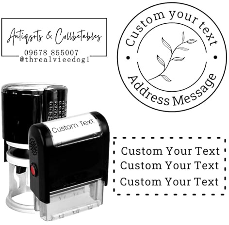 Personalised Custom Rubber Stamp for Business Logo Address Labels Self Inking，Provide Your Own Picture Custom Logo Stamp Multi-Size (Self Inking)