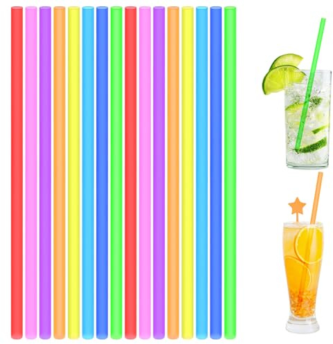 AUAUY 100 Stück Strohhalme, Party-Trinkhalme für Party, Geburtstag, Hochzeit Wiederverwendbare Strohhalme, Trinkhalme für Smoothies, Saft, Cocktail