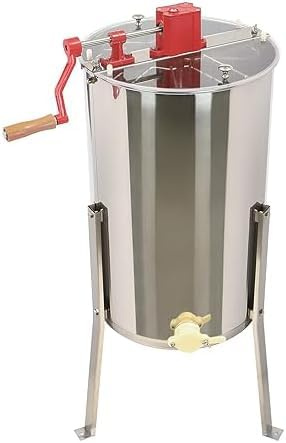 Extracteur de miel, 3 cadres en acier inoxydable manuel pour l'apiculture avec couvercle transparent pour extraction en nid d'abeille