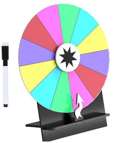 Zuoeay 1. Ruota premio da tavolo cancellabile Fortune Spinner Disegna Gioco Rotante per Feste Attività in classe Ruota Premio Gioco Rotante Lucky Draws Ruota Rotante