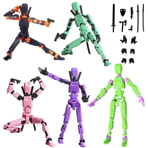 Eniyou 5Pcs T13 Figurine articulée Set,T13 Action Figurine,3D Imprimé Multi-articulées,des Objets de décoration de Bureau destinés aux Amateurs de Jeux vidéo