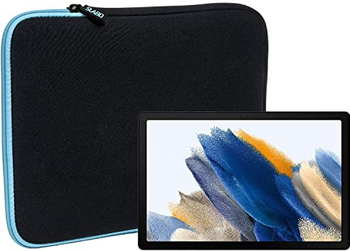 Slabo Tablet Tasche Schutzhülle für Samsung Galaxy Tab A8 10.5 2021 (LTE | WiFi) Hülle Etui Case Phablet aus Neopren – TÜRKIS/SCHWARZ
