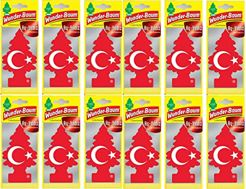 12 pezzi HAVA spreyi koku ağacı Ay Yildiz bandiera turca (vaniglia) albero miracoloso deodorante albero profumato