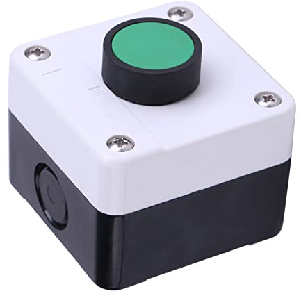 Push Button Switch Box, Doorbell Replacement Wired Button & Gate Opener Control, ABS Weatherproof Green One Button, for Exit, Garage, and Exterior Door Access