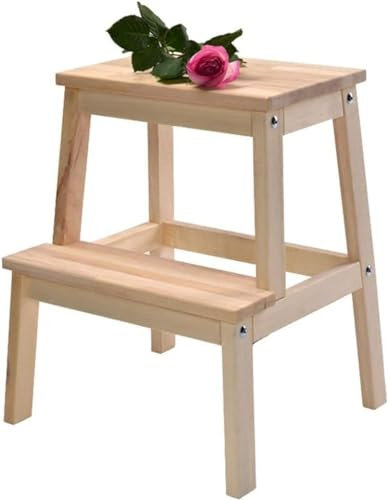 Stol Step pall-Design med stege, pall och förvaringshylla, multifunktions hopfällbar trästege för hemmet