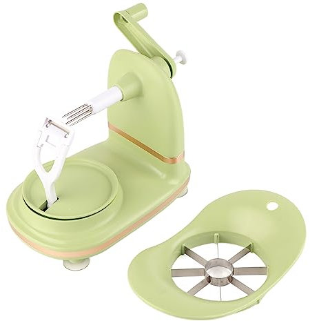 Éplucheur de Pommes Multifruit en Acier Inoxydable avec Manivelle - Vert Clair