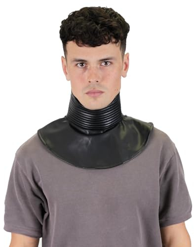 Neck Seal Costume Cosplay Armor Helmet Accessory Ribbed Black Gaiter (Black Faux Leather, M)