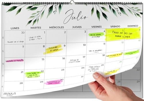 Calendario de Pared 2026 A4 – Planificador Mensual Julio 2025 a Diciembre 2026 – Ideal para Casa Oficina Escuela – Vista Mensual Calendario Familiar Trabajo Vacaciones Organización Diaria
