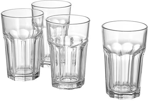 COS® Highball - Juego de 4 vasos altos de vidrio de alta bola para agua, ginebra, jugo, cóctel, bebida, vasos, vasos altos para beber