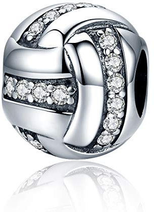 Charm in argento Sterling 925, ciondolo a forma di palla sportiva per bracciali Pandora, gioiello regalo per donne e ragazze, 4.5-5 mm