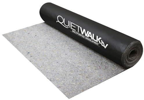 QuietWalk LV 360 Sq Ft Flooring Underlayment for Luxury Vinyl, Laminate & Engineered Wood, LVT, SPC, WPC, Sound & Moisture Protection, Made in USA