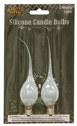 CWI Gifts 2/Pkg 5W Clear Silicone Bulbs