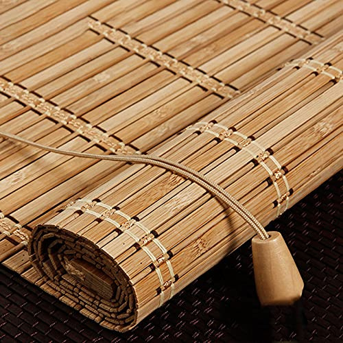 JIAOLUN123 Store Bateau en Bambou Rideau en Bambou Store à Rouleau en Bois Protection Solaire Enrouleur à Traction latérale pour fenêtres et Portes,Taux de Shading 50%,Personnalisable (100 x 180 cm)