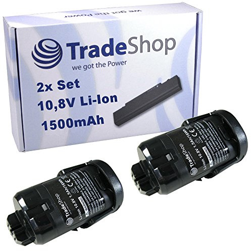 2X Trade-Shop Premium Li-Ion Akku 10,8V / 1500mAh kompatibel mit Würth 0700996210 Master 10.8 Berner BTI 10.8 BACP 10.8 ersetzt Berner 034300
