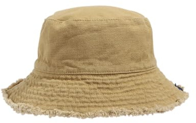 CLAPE Washed bomull solhatt män kvinnor vikbar fiskarhatt frayed brim bucket hat reversibel fiskarhatt UV-skydd slapphatt resa strand solhatt, HJY1-Khaki, En Storlek