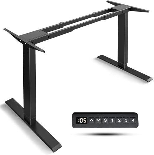 ESpefy Dual Motor Standing Desk Frame- Height Adjustable Electric Desk Legs, Heavy Duty Sit to Stand Up Desk Base, 4 Memory Settings Controller for Adjustable DIY Desktop, Over 300 lbs Load Capacity