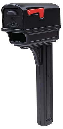 Architectural Mailboxes Gentry Plastic, Dual Access, Mailbox and Post Kit, GGC1B00AM, Black, Large Capacity