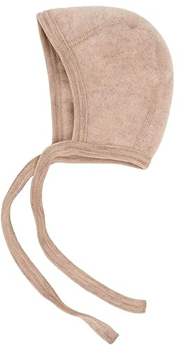 Engel Natur Baby Häubchen, Fleece, 100% Wolle (Sand, 62-68)