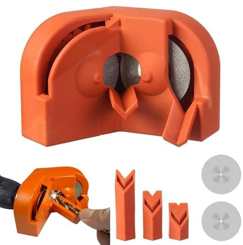 Multipurpose Drill Bit Grinding Sharpener, Mehrzweck-Bohrer-Schleifgerät, Bohrerschärfgerät, Elektrischer Bohrerschärfer, Tragbares Bohrer Schleifgerät Schleifwerkzeug für alle Bohrer (Orange)