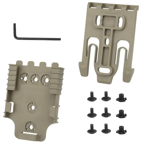 Gunyoo Kit de Cierre rápido, con Base adaptadora QLS19 y QLS22 Hebilla de Cierre rápido, para Funda de Trabajo de conexión rápida y Accesorios (Marrón)
