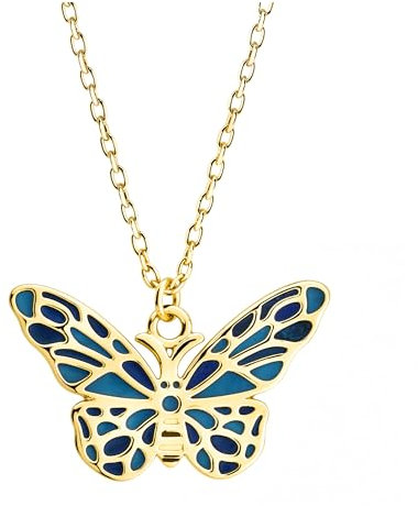 Sofia Milani - Damen Halskette 925 Silber - vergoldet/golden - Schmetterling Anhänger - N0789