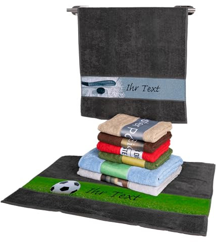 Erwin Müller Handtuch mit Namen | Personalisiertes Badehandtuch, 100% Baumwolle, Geschenk für Damen, Herren und Kinder, Aus Frotteestoff, Motiv: Sport | 50x100 cm