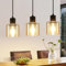 ZMH Lampe de Table à Manger Vintage Suspension en Verre Noire Salle à Manger, 3 Ampoules E27, Rétro