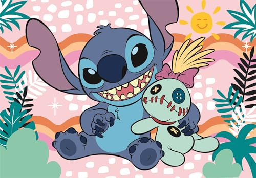 Clementoni - Puzzle per Bambini 60 Pezzi Supercolor, per Bambini 4+ Anni, Illustrazione con Personaggi dal Cartone Disney Lilo e Stitch, Idea Regalo, Made in Italy, 33,5x23,5 cm, 26331