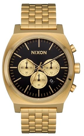 Nixon Time Teller Armbanduhr für Herren in der Farbe Gold mit Armband aus Edelstahl, Wasserdichtigkeit: 10 bar, Gehäusedurchmesser: 40,5 mm, A972-5333-00