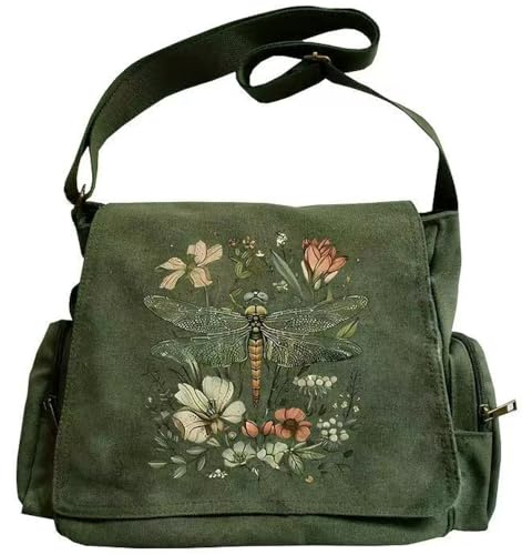 Pattern Messenger Bag Cute Canvas Crossbody Bags Women/Men with Pockets