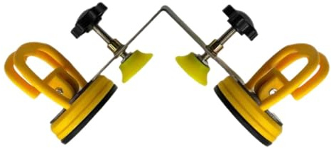 Fonowx Strumento di Installazione, Morsetti Angolari per Impieghi Gravosi, Giunti di Giunzione E Livellamento per Lastre di Marmo E Pietra, 2 Ventose Gialle