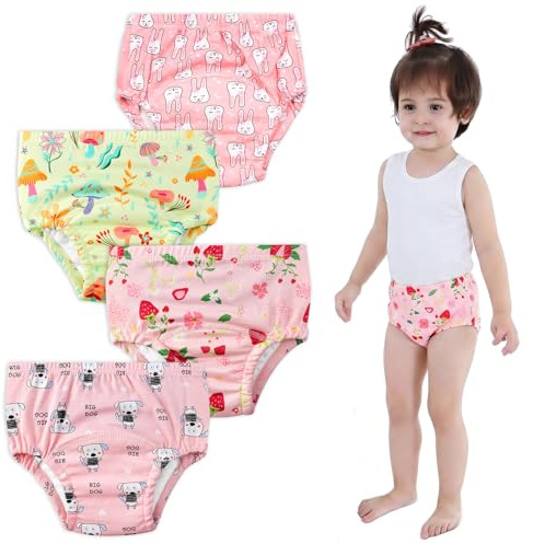 UNIFAMILY 4 Pack Potty Training Pants for Girls 2-6 Years (2 Years)