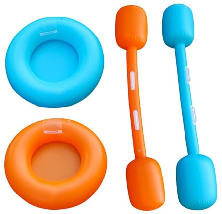 Uppblåsbara poolspel simkul med uppblåsbara roddbåtar tonåringar poolleksak båt set för sommar vid sjön, flod, trädgård, poolparty, vattenspel, luftmadrass